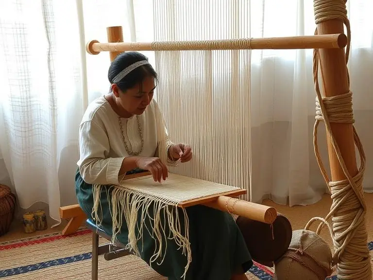 weaving to make a rug