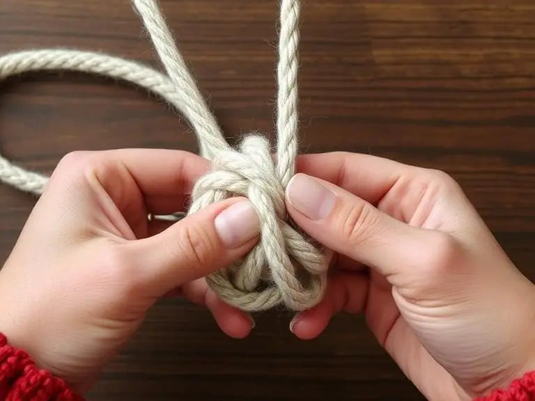 knoting to make a rug
