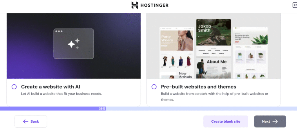 user-friendly interface of hostinger