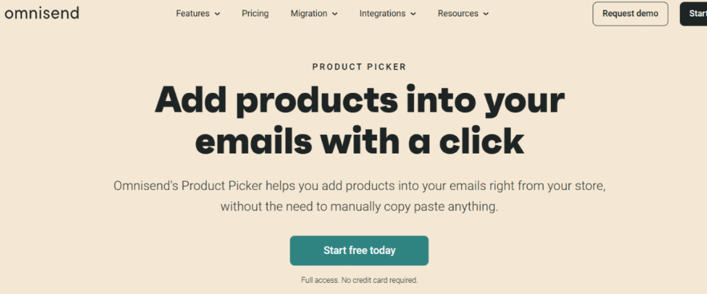 omnisend product picker